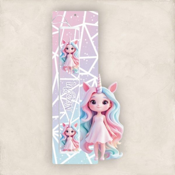 Έγχρωμη Πασχαλινή Λαμπάδα Unicorn Girl με Όνομα