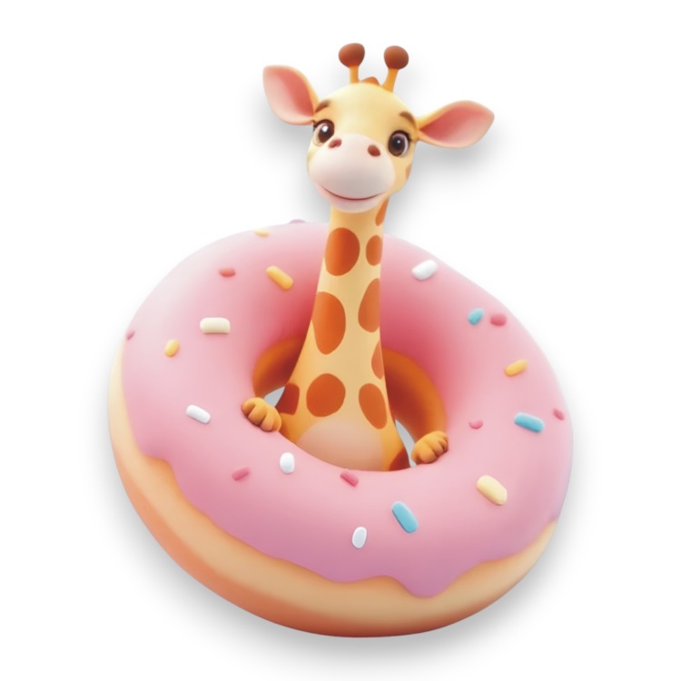 Ξύλινο Έγχρωμο Στοιχείο Καμηλοπάρδαλη Donuts