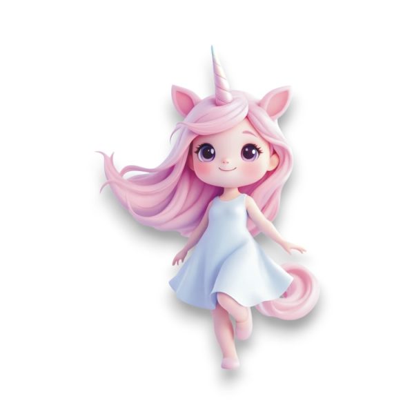 Ξύλινο Έγχρωμο Στοιχείο Unicorn Baby Girl