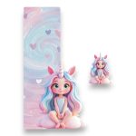 Πασχαλινή Βάση Λαμπάδας Cloud Unicorn Girl με Ξύλινο Στοιχείο
