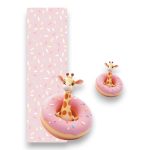 Πασχαλινή Βάση Λαμπάδας Καμηλοπάρδαλη Donuts με Ξύλινο Στοιχείο