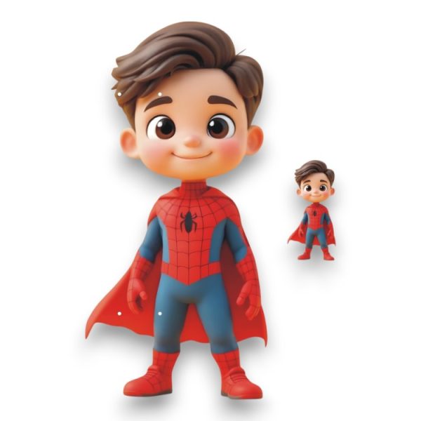 Πασχαλινή Βάση Λαμπάδας Μικρός Spiderman με Ξύλινο Στοιχείο - Περίγραμμα