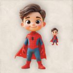 Πασχαλινή Βάση Λαμπάδας Μικρός Spiderman με Ξύλινο Στοιχείο - Περίγραμμα