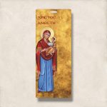 Πασχαλινή Βάση Λαμπάδας Παναγία σε Χρυσό Φόντο