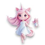 Πασχαλινή Βάση Λαμπάδας Unicorn Baby Girl με Ξύλινο Στοιχείο - Περίγραμμα