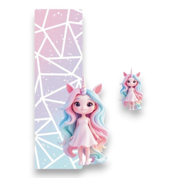 Πασχαλινή Βάση Λαμπάδας Unicorn Girl με Ξύλινο Στοιχείο
