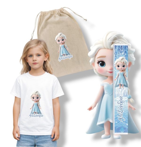 Πασχαλινός Σάκος Baby Frozen με Λαμπάδα και Μπλουζάκι - Περίγραμμα