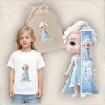 Πασχαλινός Σάκος Baby Frozen με Λαμπάδα και Μπλουζάκι - Περίγραμμα