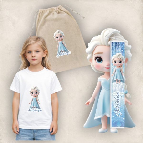 Πασχαλινός Σάκος Baby Frozen με Λαμπάδα και Μπλουζάκι - Περίγραμμα