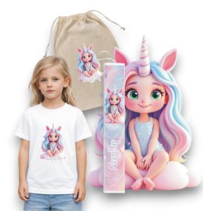 Πασχαλινός Σάκος Cloud Unicorn Girl με Λαμπάδα και Μπλουζάκι - Περίγραμμα