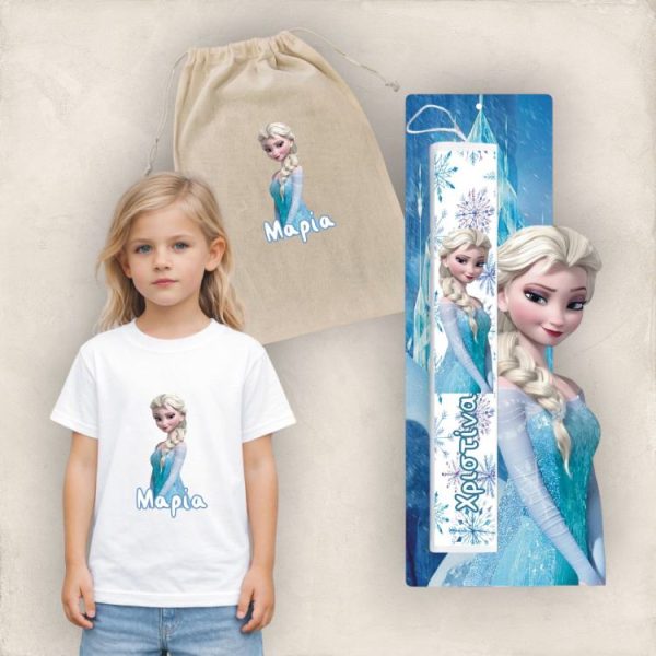 Πασχαλινός Σάκος Frozen με Λαμπάδα και Μπλουζάκι