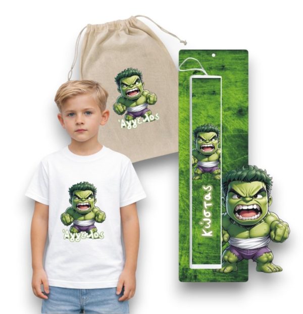 Πασχαλινός Σάκος Hulk Μωρό με Λαμπάδα και Μπλουζάκι