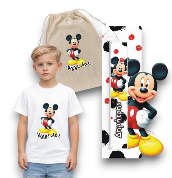 Πασχαλινός Σάκος Mickey Mouse με Λαμπάδα και Μπλουζάκι
