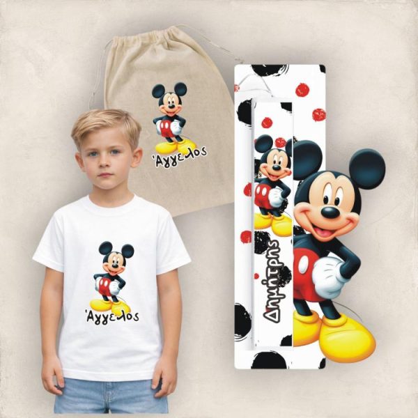 Πασχαλινός Σάκος Mickey Mouse με Λαμπάδα και Μπλουζάκι
