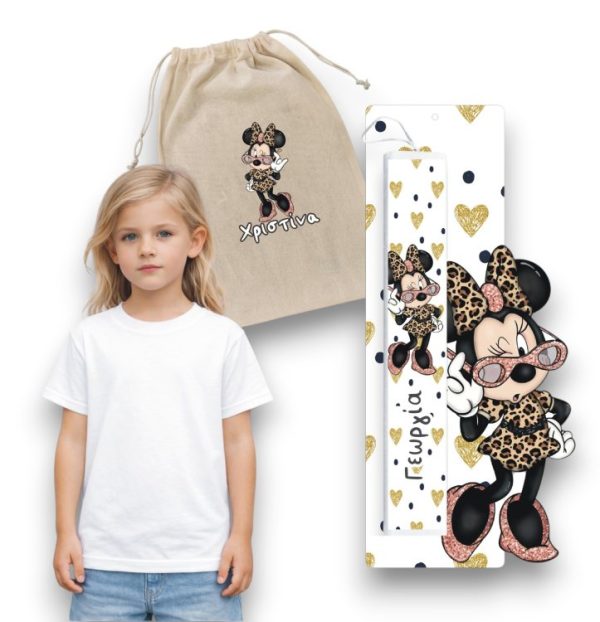 Πασχαλινός Σάκος Minnie Mouse Diva με Λαμπάδα και Μπλουζάκι