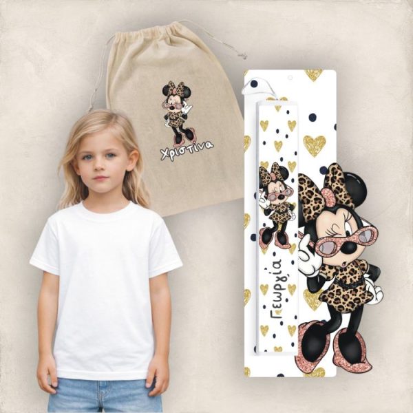 Πασχαλινός Σάκος Minnie Mouse Diva με Λαμπάδα και Μπλουζάκι