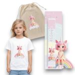 Πασχαλινός Σάκος Rainbow Unicorn Girl με Λαμπάδα και Μπλουζάκι