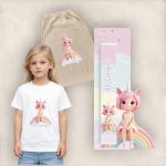Πασχαλινός Σάκος Rainbow Unicorn Girl με Λαμπάδα και Μπλουζάκι
