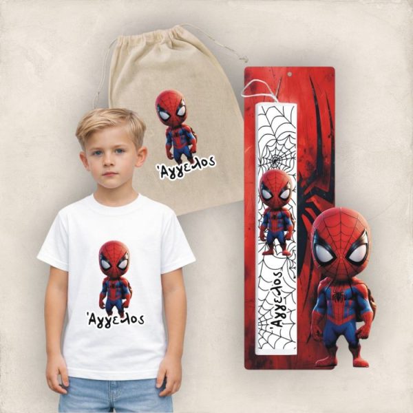 Πασχαλινός Σάκος Spider Man Μωρό με Λαμπάδα και Μπλουζάκι