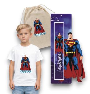 Πασχαλινός Σάκος Superman με Λαμπάδα και Μπλουζάκι