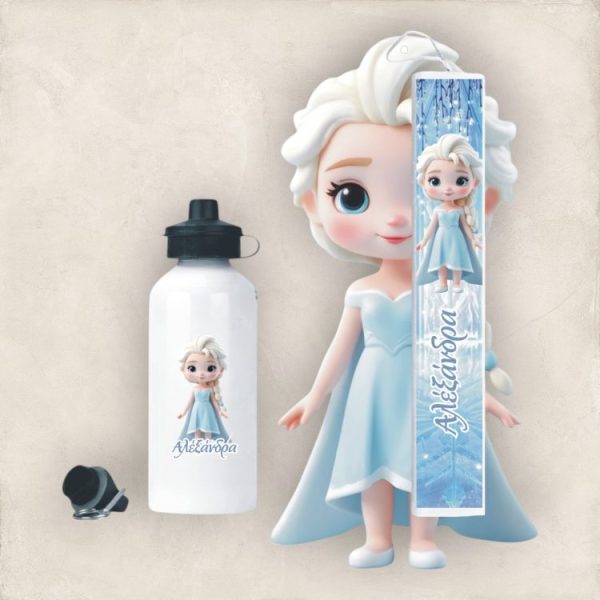 Σετ Πασχαλινή Λαμπάδα και Παγούρι Baby Frozen με Όνομα - Περίγραμμα