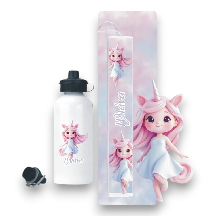 Σετ Πασχαλινή Λαμπάδα και Παγούρι Unicorn Baby Girl με Όνομα