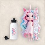 Σετ Πασχαλινή Λαμπάδα και Παγούρι Unicorn Girl με Όνομα - Περίγραμμα Σετ Πασχαλινή Λαμπάδα και Παγούρι Unicorn Girl με Όνομα - Περίγραμμα