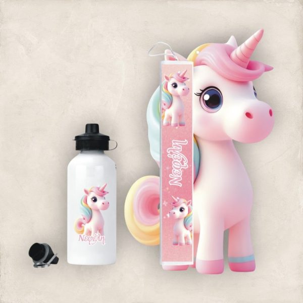 Σετ Πασχαλινή Λαμπάδα και Παγούρι Unicorn Μονόκερος με Όνομα Σετ Πασχαλινή Λαμπάδα και Παγούρι Unicorn Μονόκερος με Όνομα