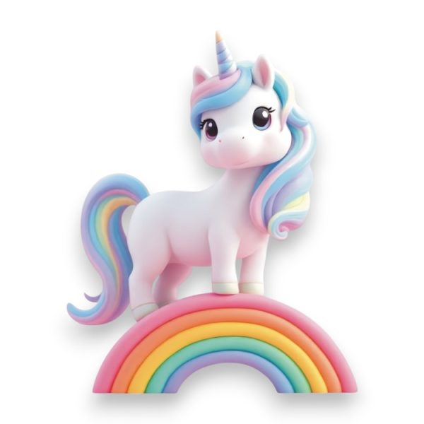 Ξύλινο Έγχρωμο Στοιχείο Rainbow Unicorn Μονόκερος