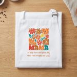 Δώρο Γιορτή Μητέρας Ποδιά Floral Μαμά με Αφιέρωση