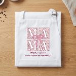 Δώρο Γιορτή Μητέρας Ποδιά Pink Floral Mama με Αφιέρωση