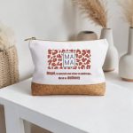 Δώρο Γιορτή Μητέρας Τσαντάκι Φελλός Ροζ Floral με Αφιέρωση Δώρο Γιορτή Μητέρας Τσαντάκι Ροζ Floral με Αφιέρωση
