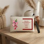 Δώρο για Δασκάλα Λινό Τσαντάκι Cherry Bow με Αφιέρωση