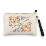 Δώρο για Δασκάλα Λινό Τσαντάκι Floral Pattern με Αφιέρωση