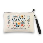 Δώρο για Δασκάλα Λινό Τσαντάκι Rustic Floral με Αφιέρωση