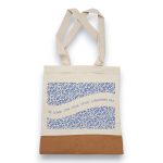 Δώρο για Δασκάλα Τσάντα Φελλός Blue Floral Print με Αφιέρωση