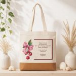 Δώρο για Δασκάλα Τσάντα Φελλός Cherry Bow με Αφιέρωση