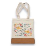 Δώρο για Δασκάλα Τσάντα Φελλός Floral Pattern με Αφιέρωση