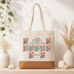 Δώρο για Δασκάλα Τσάντα Φελλός Floral Στεφάνι με Όνομα Δώρο για Δασκάλα Τσάντα Φελλός Floral Στεφάνι με Όνομα