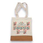 Δώρο για Δασκάλα Τσάντα Φελλός Floral Στεφάνι με Όνομα