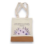 Δώρο για Δασκάλα Τσάντα Φελλός Μωβ Floral με Αφιέρωση