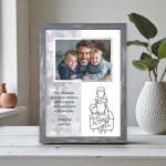 Κορνίζα Γιορτή Πατέρα Αγκαλία Με Φωτογραφία και Αφιέρωση - 2 Αγόρια