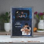 Κορνίζα Γιορτή Πατέρα Οικογενειακή Αγκαλιά Με Φωτογραφία και Αφιέρωση - Αγόρι Κορίτσι