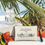 Σετ Δώρο για Δασκάλα Ποτήρι Τσαντάκι Blue Botanica με Αφιέρωση