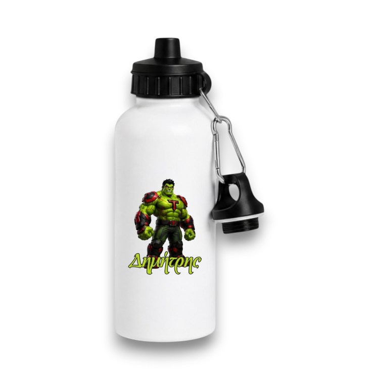 Μεταλλικό Παγούρι με Εκτύπωση Hulk με Όνομα Μεταλλικό Παγούρι με Εκτύπωση Hulk με Όνομα