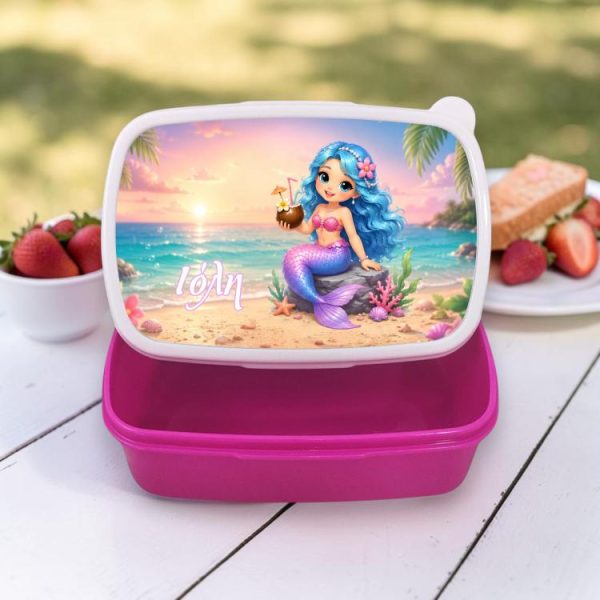 Σχολικό Δοχείο Φαγητού Blue Mermaid με Όνομα Σχολικό Δοχείο Φαγητού Blue Mermaid με Όνομα