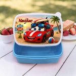 Σχολικό Δοχείο Φαγητού Cartoon Car με Όνομα Σχολικό Δοχείο Φαγητού Cartoon Car με Όνομα