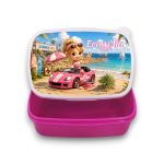 Σχολικό Δοχείο Φαγητού Pink Racer με Όνομα