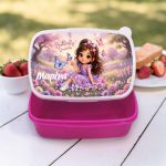 Σχολικό Δοχείο Φαγητού Purple Butterfly με Όνομα