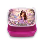 Σχολικό Δοχείο Φαγητού Purple Butterfly με Όνομα